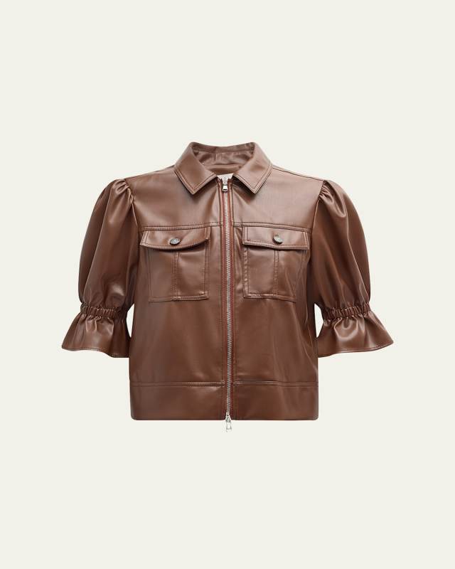Holly Cropped Vegan Leather Jacket